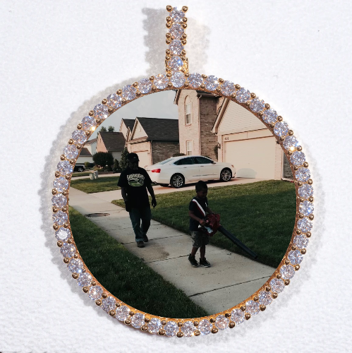 LARGE 3D CIRCLE CUSTOM PICTURE PENDANT