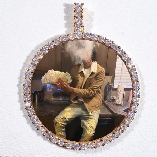 LARGE 3D CIRCLE CUSTOM PICTURE PENDANT