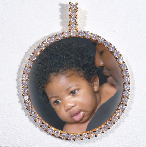 LARGE 3D CIRCLE CUSTOM PICTURE PENDANT
