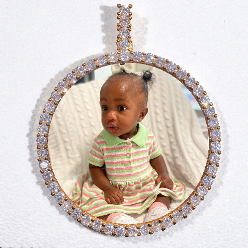 LARGE 3D CIRCLE CUSTOM PICTURE PENDANT