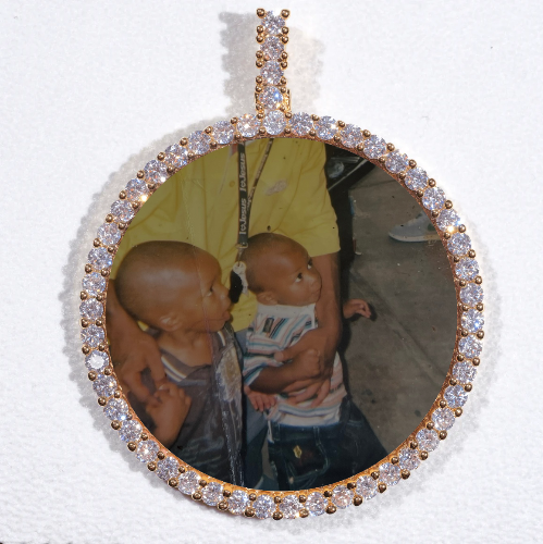 LARGE 3D CIRCLE CUSTOM PICTURE PENDANT