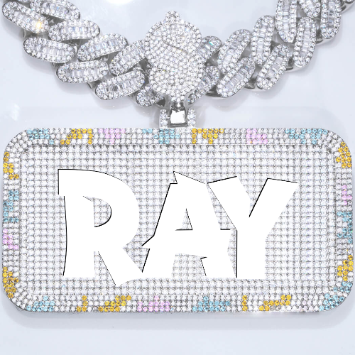 CUSTOM LETTER NECKLACE 3D COLORFUL SQUARE
