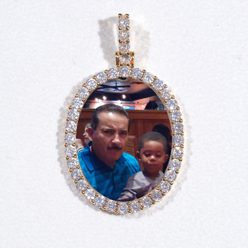 3D Oval Custom Picture Pendant
