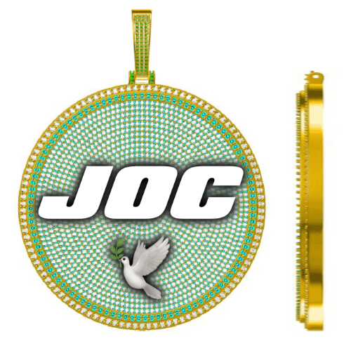 CUSTOM LETTER NECKLACE 3D BIG DISC