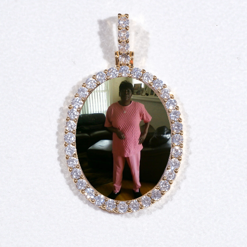 3D Oval Custom Picture Pendant