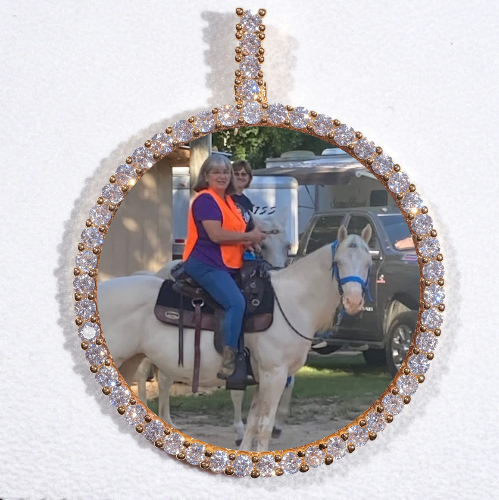 LARGE 3D CIRCLE CUSTOM PICTURE PENDANT