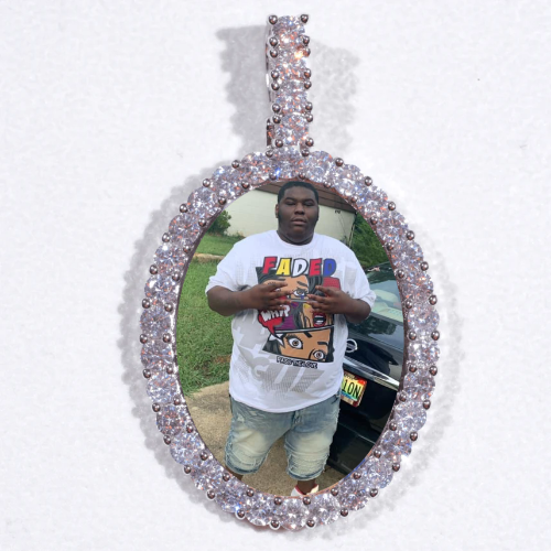 Large 3D Oval Custom Picture Pendant