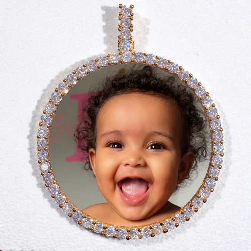 LARGE 3D CIRCLE CUSTOM PICTURE PENDANT