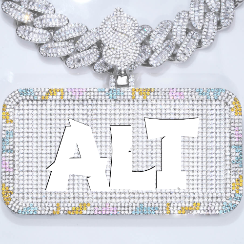 CUSTOM LETTER NECKLACE 3D COLORFUL SQUARE
