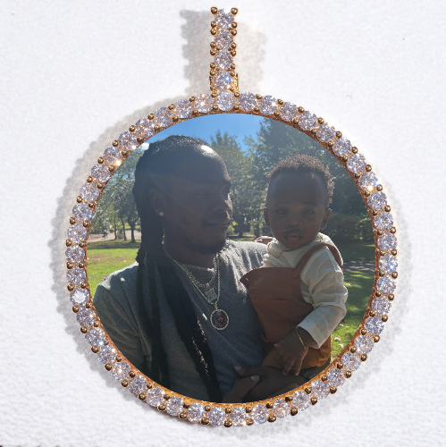 LARGE 3D CIRCLE CUSTOM PICTURE PENDANT