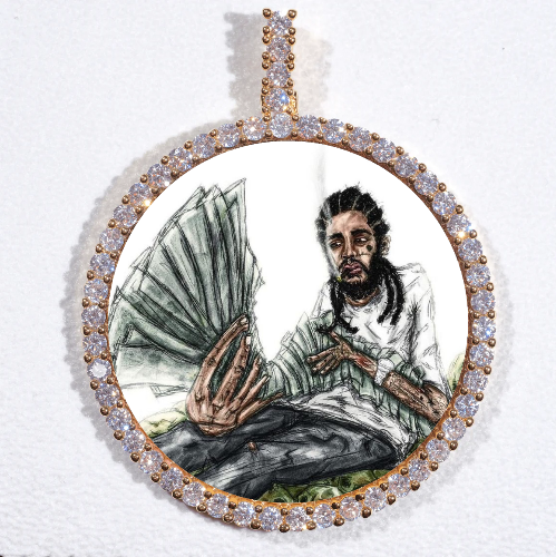 LARGE 3D CIRCLE CUSTOM PICTURE PENDANT