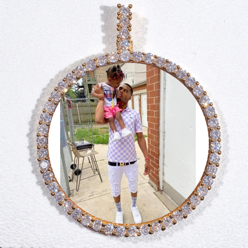 LARGE 3D CIRCLE CUSTOM PICTURE PENDANT