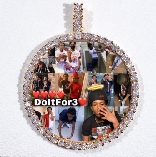 LARGE 3D CIRCLE CUSTOM PICTURE PENDANT
