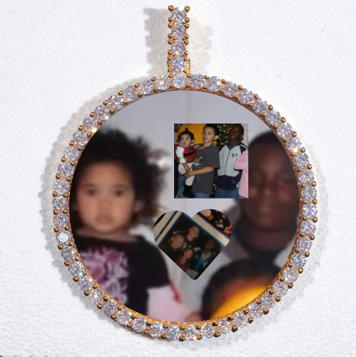 LARGE 3D CIRCLE CUSTOM PICTURE PENDANT