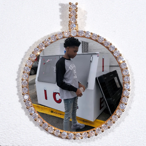 LARGE 3D CIRCLE CUSTOM PICTURE PENDANT