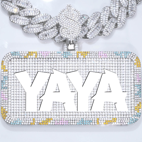 CUSTOM LETTER NECKLACE 3D COLORFUL SQUARE
