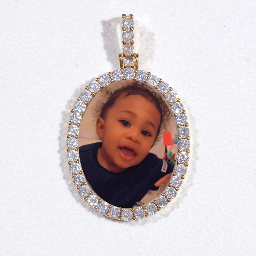 3D Oval Custom Picture Pendant