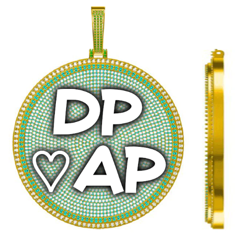 CUSTOM LETTER NECKLACE 3D BIG DISC