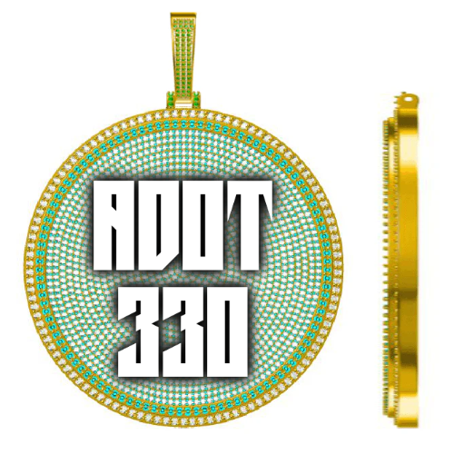 CUSTOM LETTER NECKLACE 3D BIG DISC