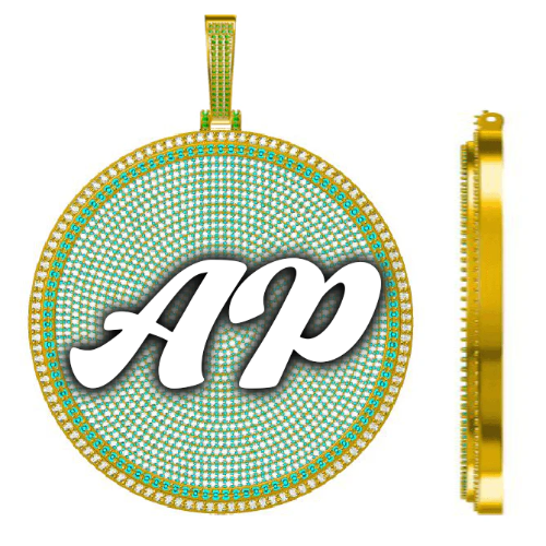 CUSTOM LETTER NECKLACE 3D BIG DISC