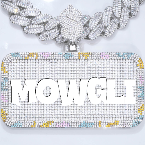 CUSTOM LETTER NECKLACE 3D COLORFUL SQUARE
