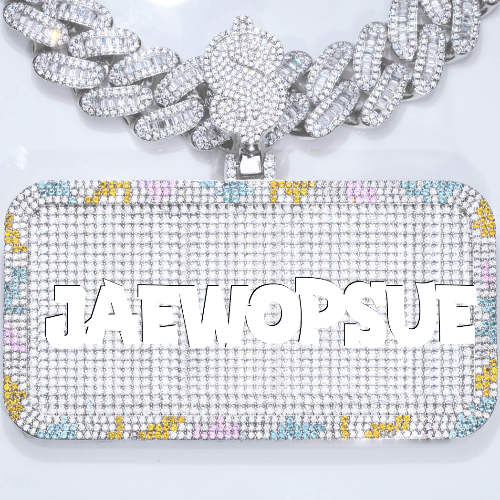CUSTOM LETTER NECKLACE 3D COLORFUL SQUARE