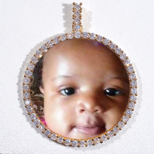LARGE 3D CIRCLE CUSTOM PICTURE PENDANT