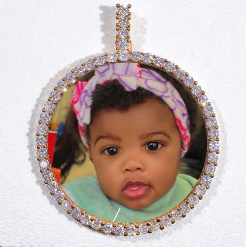 LARGE 3D CIRCLE CUSTOM PICTURE PENDANT