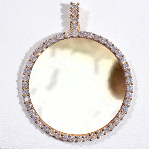 LARGE 3D CIRCLE CUSTOM PICTURE PENDANT