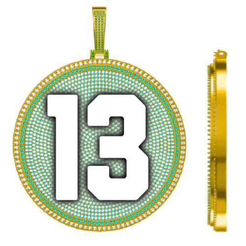 CUSTOM LETTER NECKLACE 3D BIG DISC