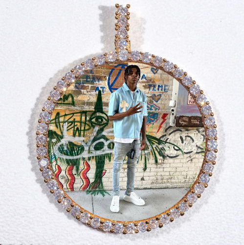 LARGE 3D CIRCLE CUSTOM PICTURE PENDANT