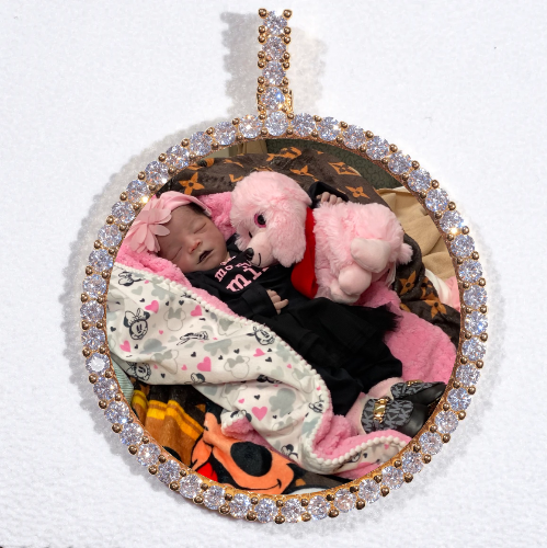 LARGE 3D CIRCLE CUSTOM PICTURE PENDANT
