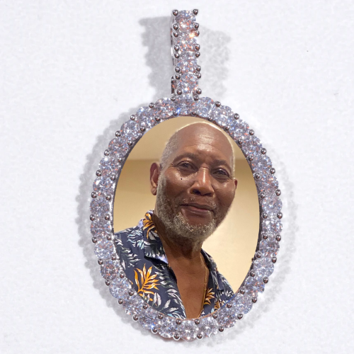 Large 3D Oval Custom Picture Pendant