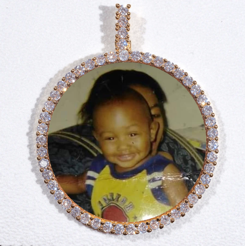 LARGE 3D CIRCLE CUSTOM PICTURE PENDANT