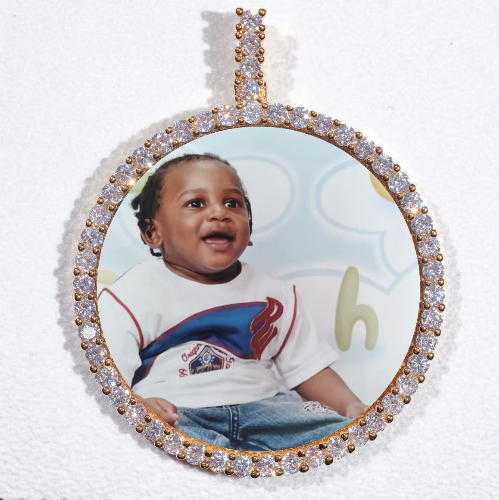 LARGE 3D CIRCLE CUSTOM PICTURE PENDANT