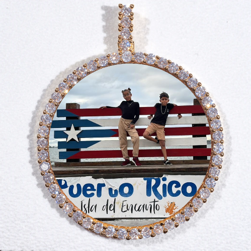 LARGE 3D CIRCLE CUSTOM PICTURE PENDANT
