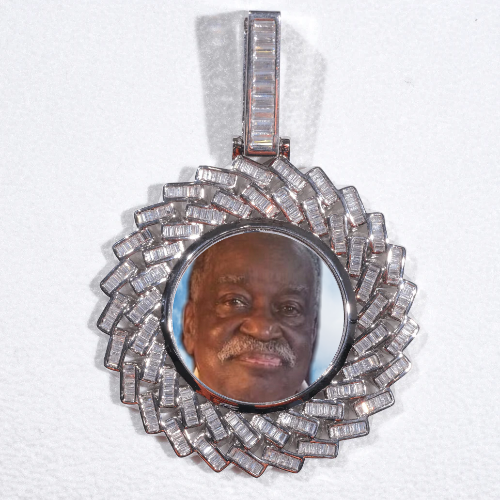 Large 3D Baguette Custom Picture Pendant