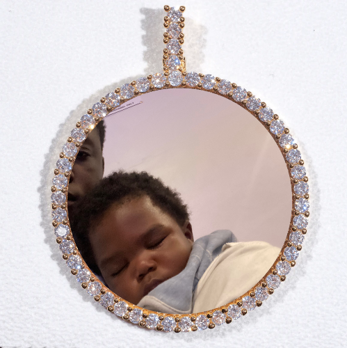 LARGE 3D CIRCLE CUSTOM PICTURE PENDANT