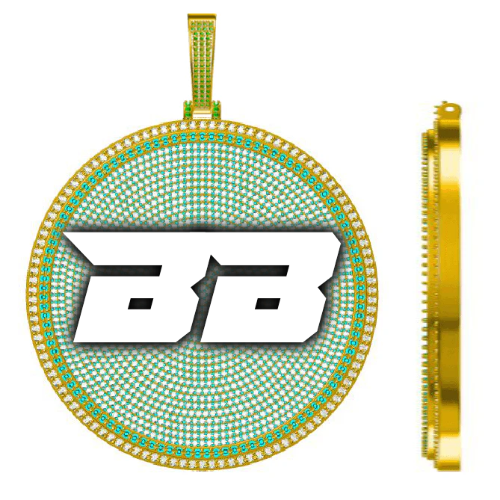 CUSTOM LETTER NECKLACE 3D BIG DISC