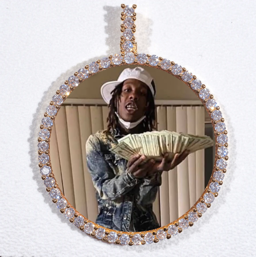LARGE 3D CIRCLE CUSTOM PICTURE PENDANT