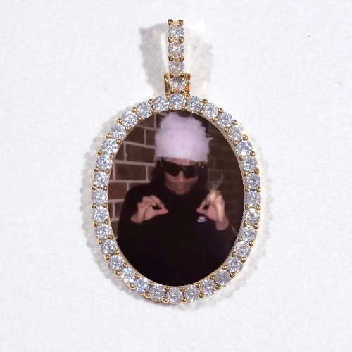 3D Oval Custom Picture Pendant