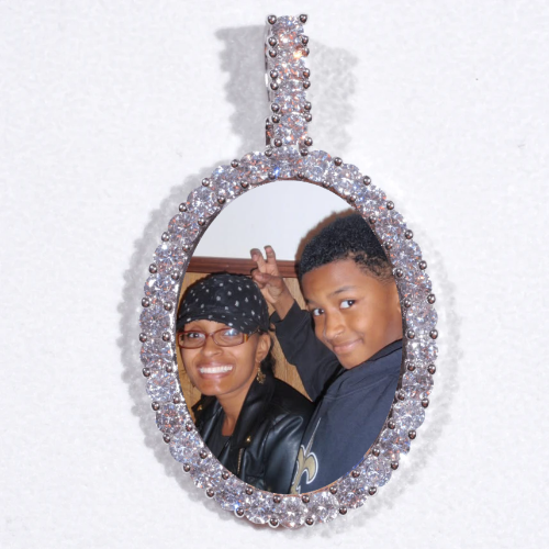 Large 3D Oval Custom Picture Pendant