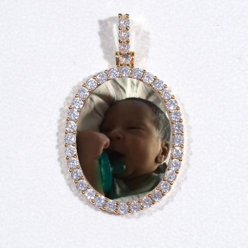 3D Oval Custom Picture Pendant