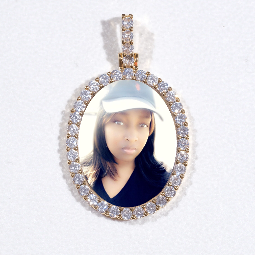 3D Oval Custom Picture Pendant