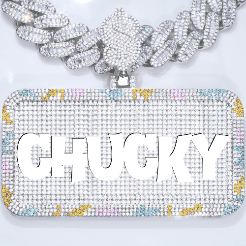 CUSTOM LETTER NECKLACE 3D COLORFUL SQUARE
