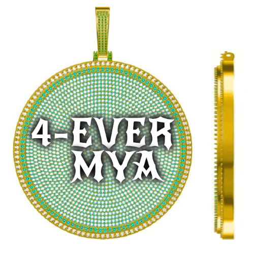 CUSTOM LETTER NECKLACE 3D BIG DISC