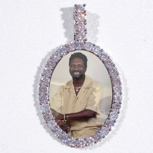 Large 3D Oval Custom Picture Pendant