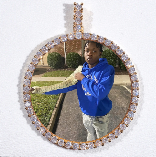 LARGE 3D CIRCLE CUSTOM PICTURE PENDANT