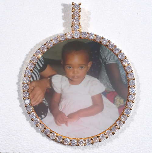 LARGE 3D CIRCLE CUSTOM PICTURE PENDANT
