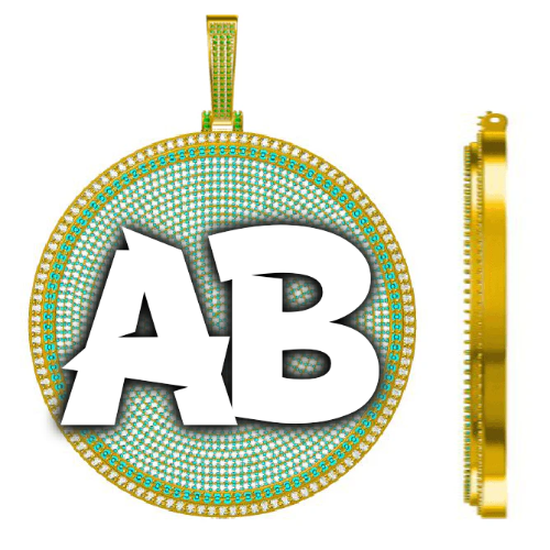 CUSTOM LETTER NECKLACE 3D BIG DISC